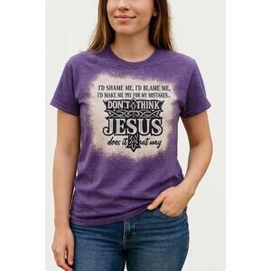 🟣 Bleached “Don’t Think Jesus Does It That Way” Graphic Tee – Size S 🟣